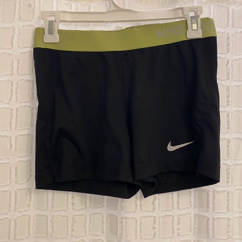 Black Nike spandex with yellow band